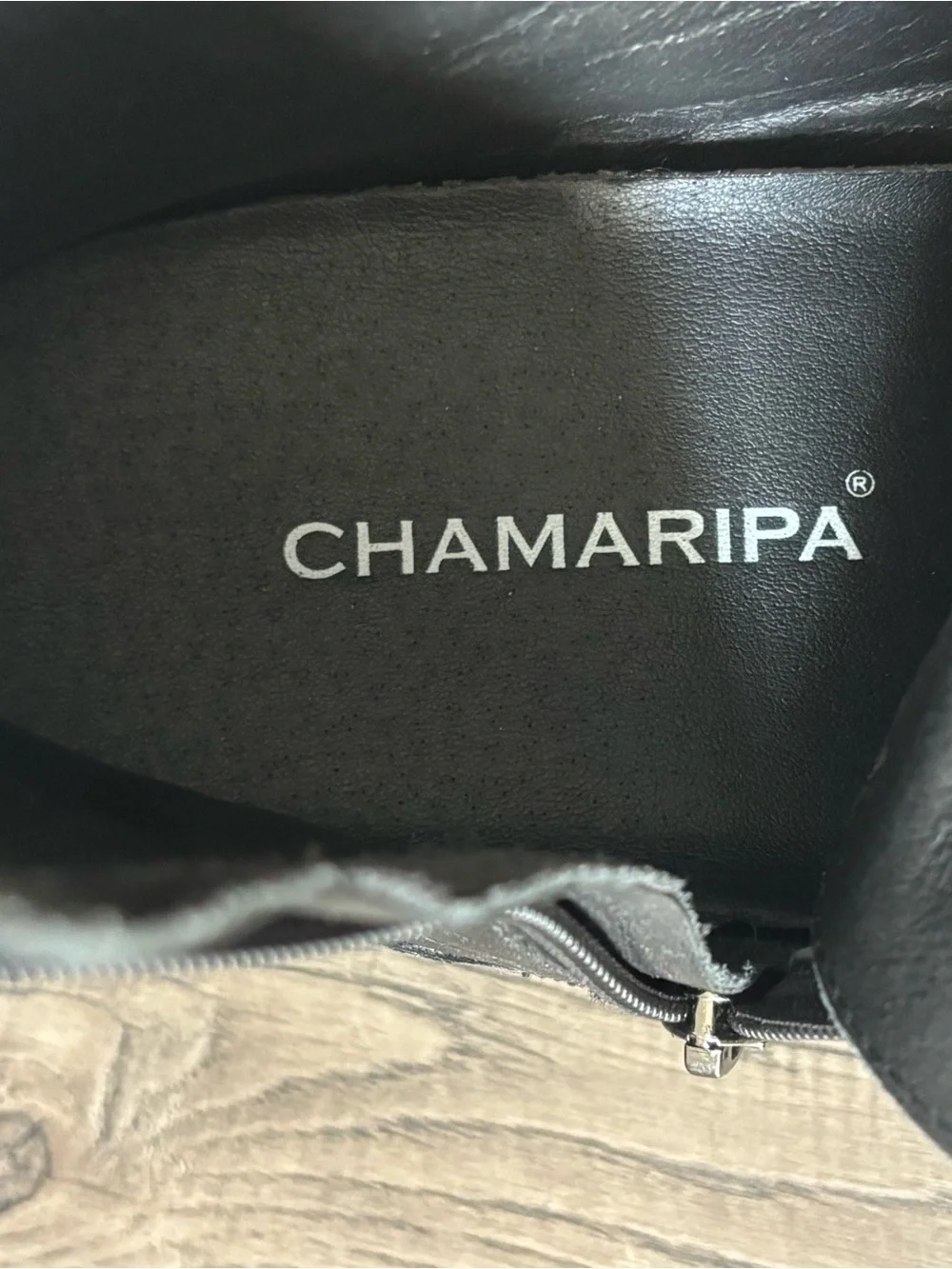 Chamaripa height increasing elevatorBlack Leather Lace-Up Ankle Boots sz 40